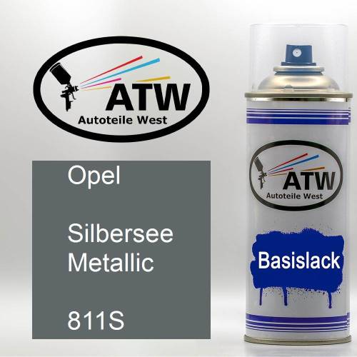 Opel, Silbersee Metallic, 811S: 400ml Sprühdose, von ATW Autoteile West.